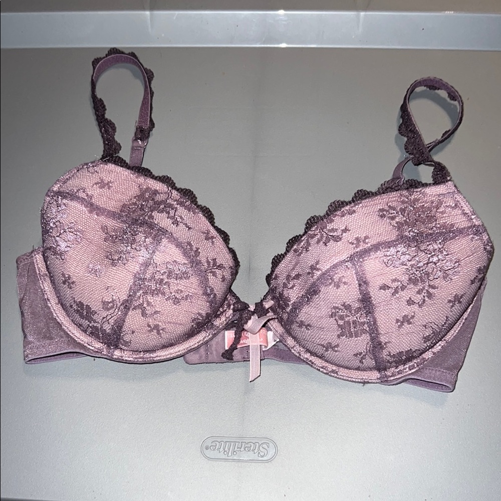 Victoria's Secret Lilac and Mauve Lace Push-Up Bra
